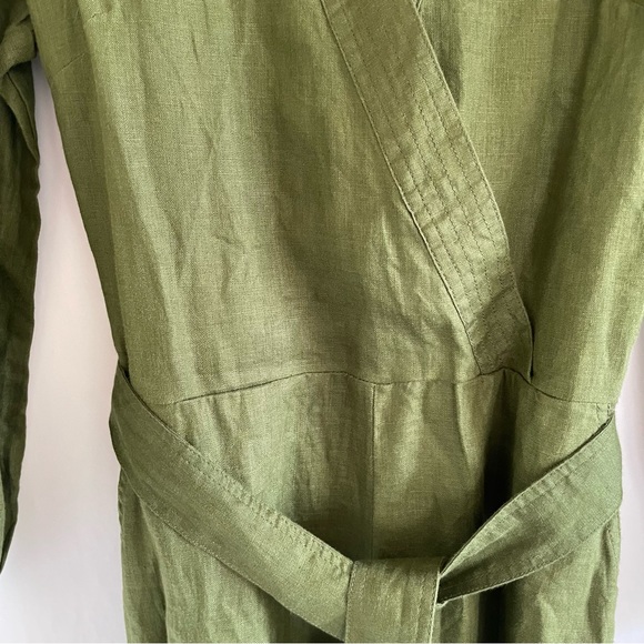 J. Crew Point Sur Olive Linen Jumpsuit Size 0 - Picture 5 of 15